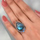 Sajen Silver GEM HEALING Collection - Labradorite, Rainbow Iris Doublet Quartz Enamelled Ring in Rhodium Overlay Sterling Silver 5.920 Ct, Silver wt 6.90 Gms