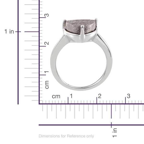 Meteorite (Trl) Solitaire Ring in Platinum Overlay Sterling Silver 7.000 Ct.