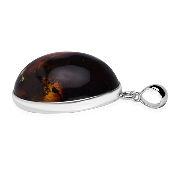 Natural Baltic Amber Pendant in Sterling Silver, Silver Wt. 8.20 Gms