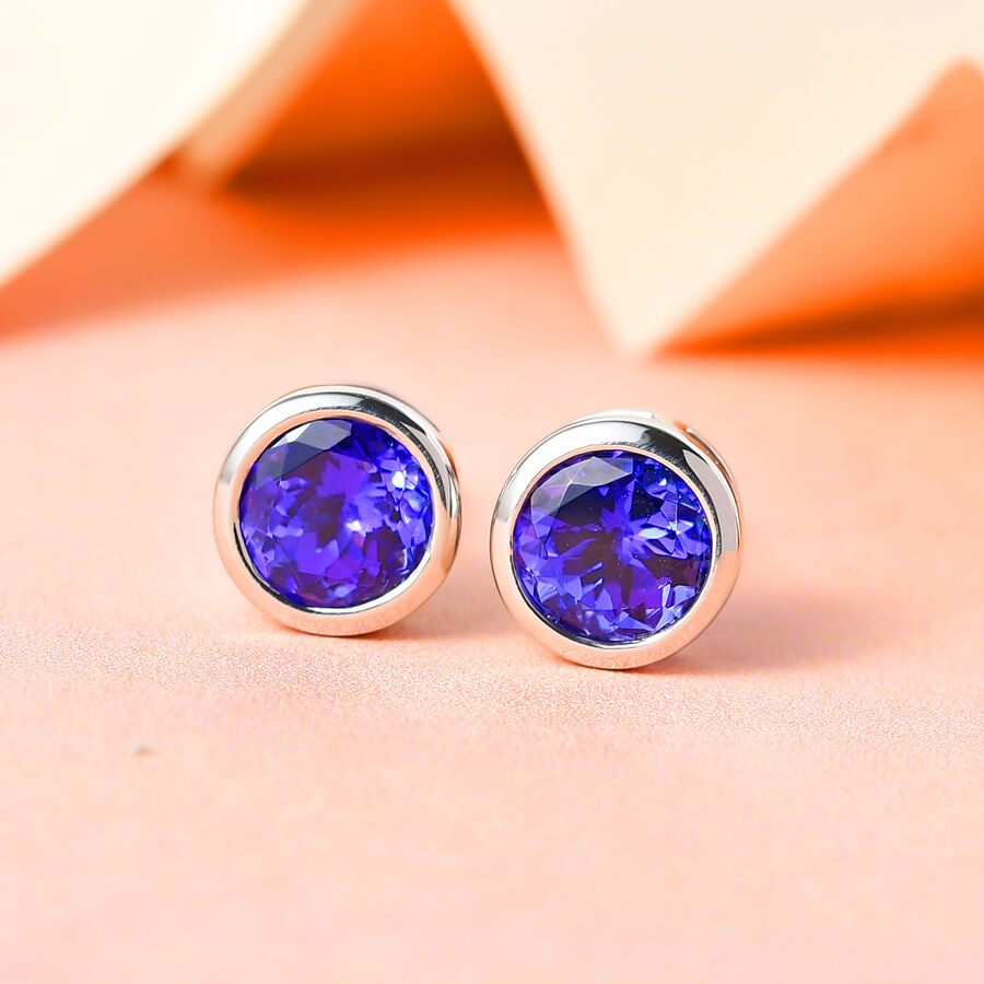 RHAPSODY 1.90 Ct AAAA Tanzanite Stud Earrings in Platinum 3617807 TJC