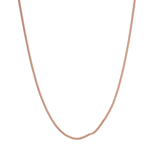 Rose Gold Overlay Sterling Silver Curb Chain (Size - 20) with Lobster Clasp