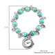 STRADA Japanese Movement White Austrian Crystal Studded Amazonite Beads Stretchable Bracelet (6.5-7) Water Resistant Floral & Leaf Charm Watch in Silver Tone
