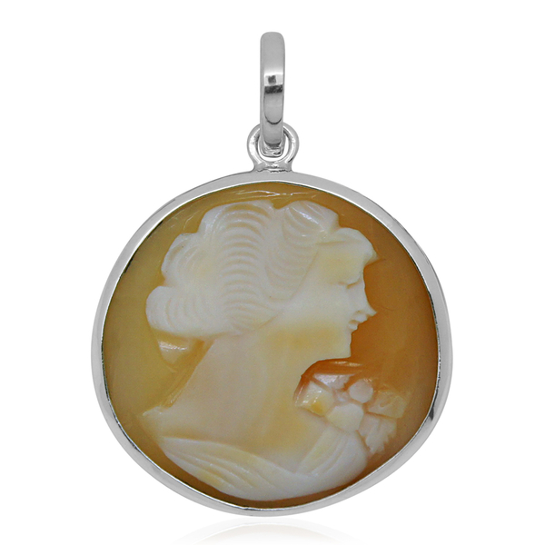 (Option 3) Royal Bali Collection Cameo (Rnd) Pendant in Sterling Silver 15.720 Ct.
