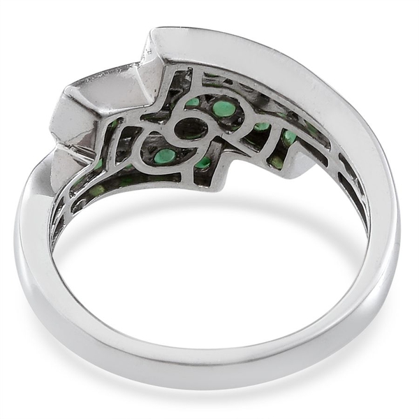 Kagem Zambian Emerald (Rnd) Ring in Platinum Overlay Sterling Silver 1.000 Ct.