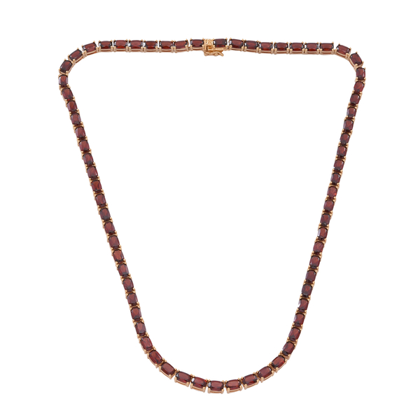 Mozambique Garnet (Cush) Necklace (Size 18) in 14K Gold Overlay Sterling Silver 50.000 Ct.