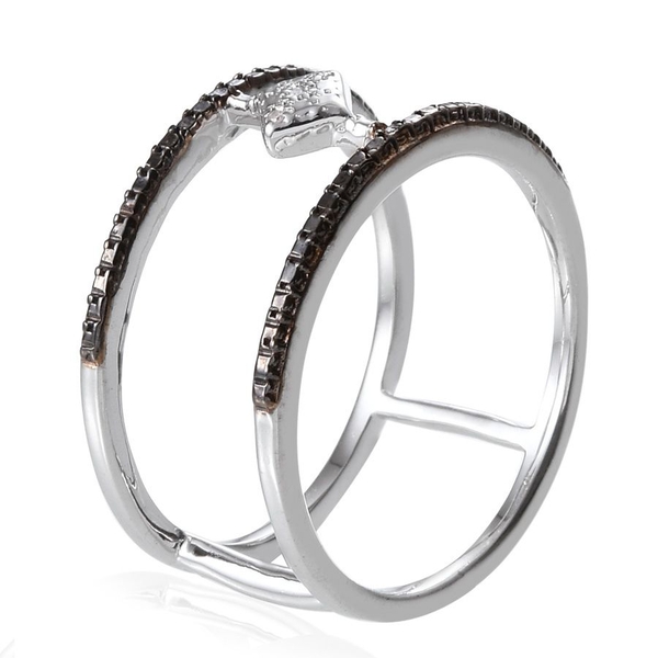 Diamond (Rnd) Ring in Platinum Overlay Sterling Silver