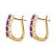 Amethyst Hoop Earrings in 14K Gold Overlay Sterling Silver 1.18 Ct.