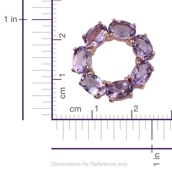 Rose De France Amethyst (Ovl) Circle of Life Pendant in Rose Gold Overlay Sterling Silver 3.000 Ct.