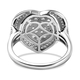 Moissanite Heart Ring in Platinum Overlay Sterling Silver 1.05 Ct.