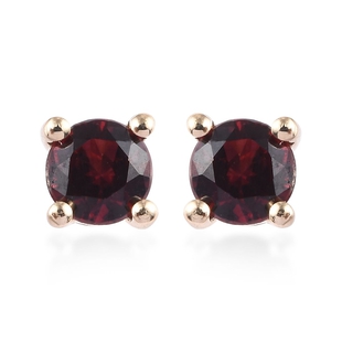 0.40 Ct Red Spinel Solitaire Stud Earrings in 9K Yellow Gold