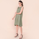 TAMSY 100% Viscose Plain Sleeveless Dress (Size 14) - Green