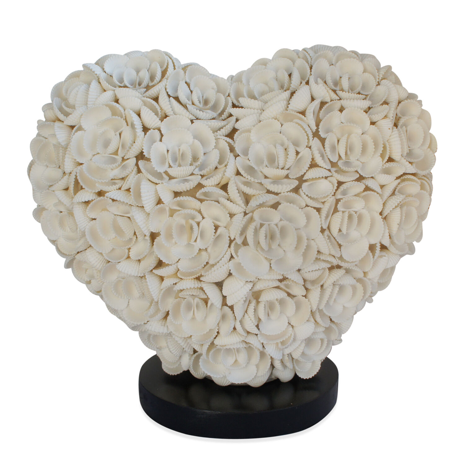 Royal Bali Collection Handmade Heart Shaped Sea Shell Flower Table Lamp (upto 25 Watt)
