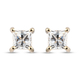 Lustro Stella 9K Yellow Gold Stud Earrings (with Push Back) Made with Finest CZ