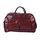 Croc Pattern Middle Travel Bag with Shoulder Strap - Red