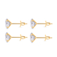 Set of 2 - ELANZA Simulated Diamond Stud Earrings (with Push Back) in Yellow Gold Overlay Sterling Silver