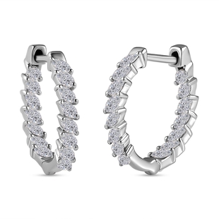 RHAPSODY 950 Platinum IGI Certified Diamond (VS/E-F) Hoop Earrings 1.00 Ct.