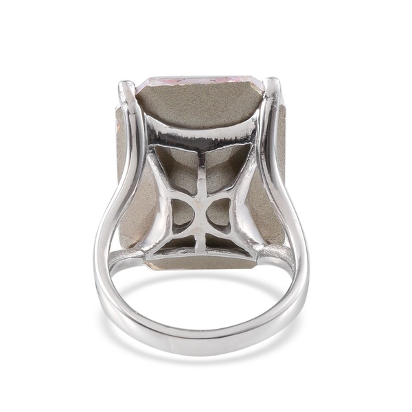 - AB Crystal (Oct) Ring in ION Plated Platinum Bond 26.500 Ct.