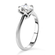 Strontium Titanate Solitaire Ring in Platinum Overlay Sterling Silver 2.00 Ct.
