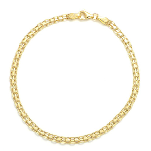 Italian Made - 9K Yellow Gold Bismark Bracelet (Size 7.5) with Lobster Clasp