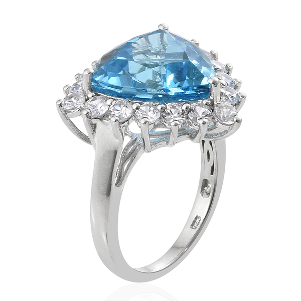 TJC Launch - Marambaia Topaz (Trl 12.00 Ct), Natural Cambodian Zircon Ring in Platinum Overlay Sterling Silver 15.000 Ct.