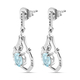 Espirito Santo Aquamarine Dangling Earrings (With Push Back) in Platinum Overlay Sterling Silver 1.00 Ct.