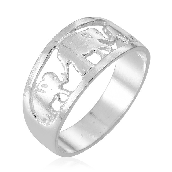 Thai Sterling Silver Elephant Band Ring, Silver wt 3.54 Gms.