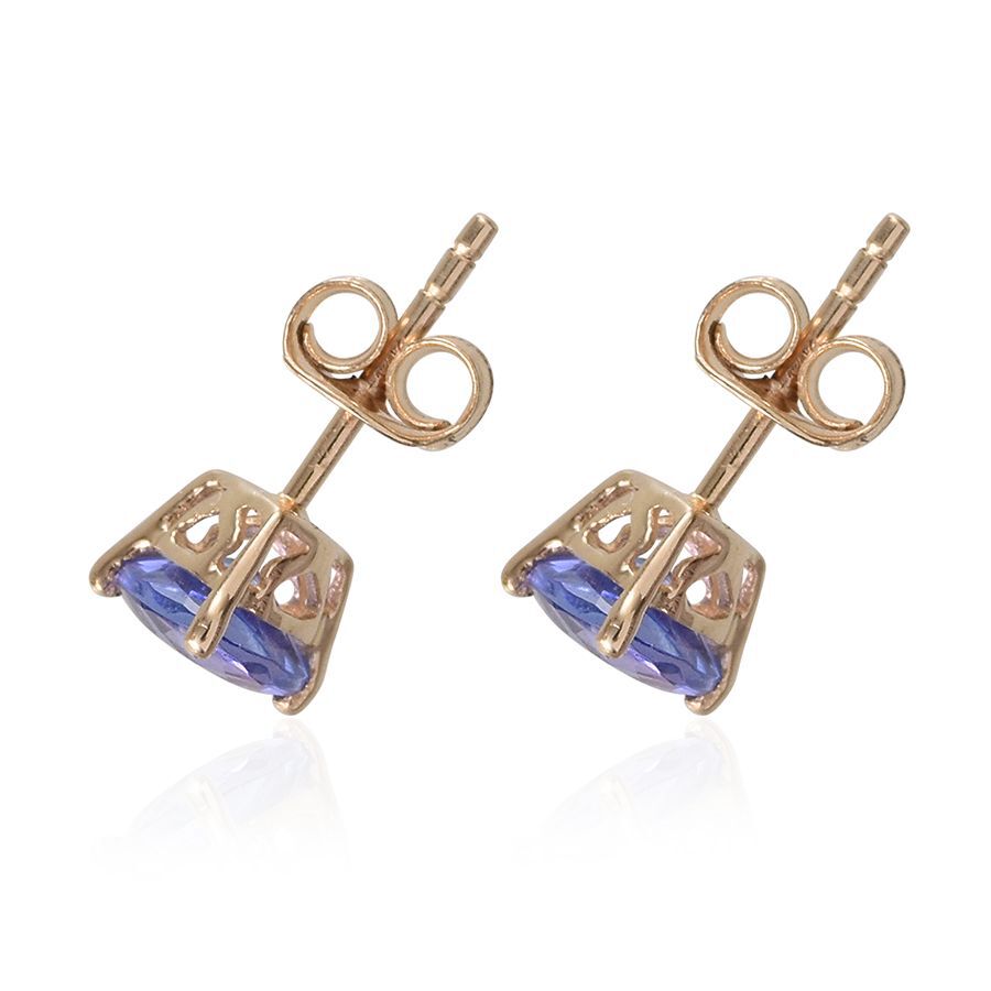Close Out Deal 14K Y Gold AA Tanzanite (Trl) Stud Earrings (with Push Back) 1.500 Ct.