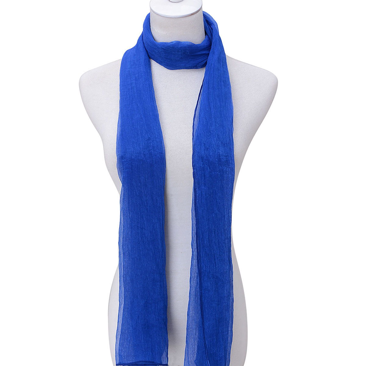 Set of 2 - Designer Inspired Royal Blue and Lime Green Colour Scarf (Size 175x60 Cm)