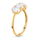 Rainbow Moonstone Trilogy Ring in 14k Gold  Overlay Sterling Silver 1.74 Ct.