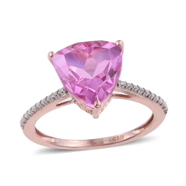 Kunzite Colour Quartz (Trl) Solitaire Ring in Rose Gold Overlay Sterling Silver 3.000 Ct.