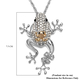 Multi Austrian Crystal Frog Pendant with Chain (Size 29 with 3 inch Extender) in Silver Tone