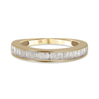 (Size L) 9K Yellow Gold SGL Certified Diamond (I3/G-H) Half Eternity Ring (Size L) 0.50 Ct.