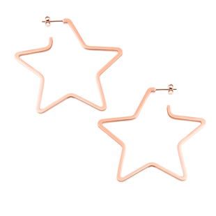 Star Earrings (With Push Back) in Rose Gold Tone