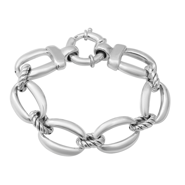 Link Chain Bracelet with Senorita Clasp in Sterling Silver 22.55 Grams ...