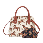 Signare Tapestry V&A Flower Meadow Collection - Top Handle Handbag with Adjustable Shoulder Strap