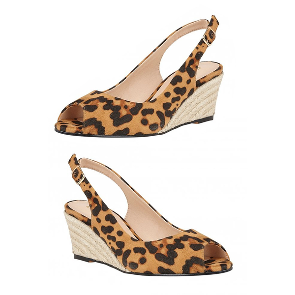 Lotus Leopard-Print Tiffany Wedge Shoes (Size 5)