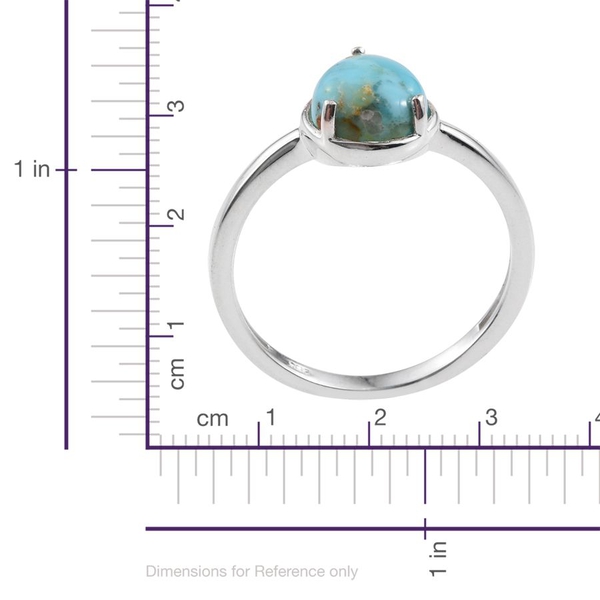 Arizona Matrix Turquoise (Pear) Solitaire Ring in Sterling Silver 1.750 Ct.