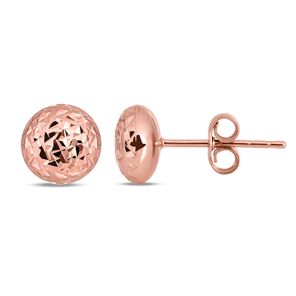 9K Rose Gold Stud Earrings (With Push Back)