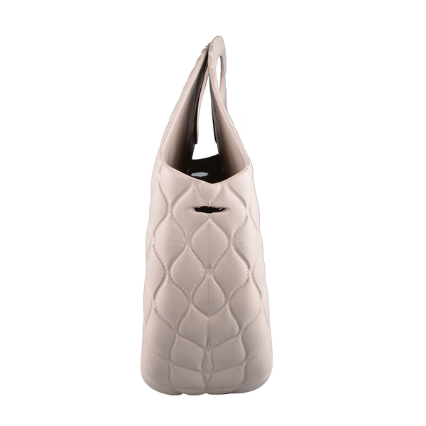 Italian Quilt Pattern Handbag (Size:33x31x9Cm) - Cream