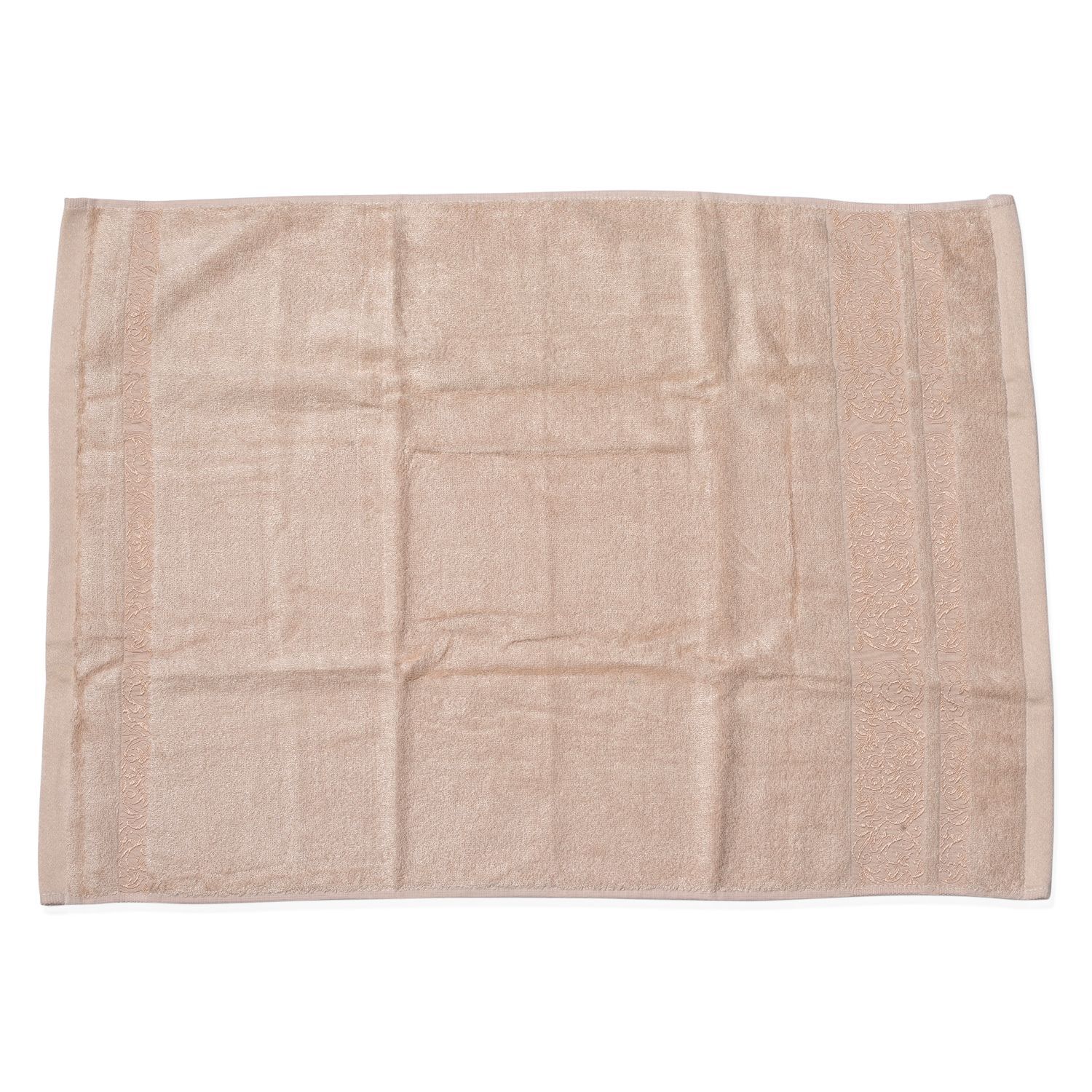 Beige Colour Set of 4 Bamboo Cotton Towels - 1 Bath Towel (Size 130x65 Cm), 2 Face Cloths (Size 65x50 Cm) and 1 Hand Towel
