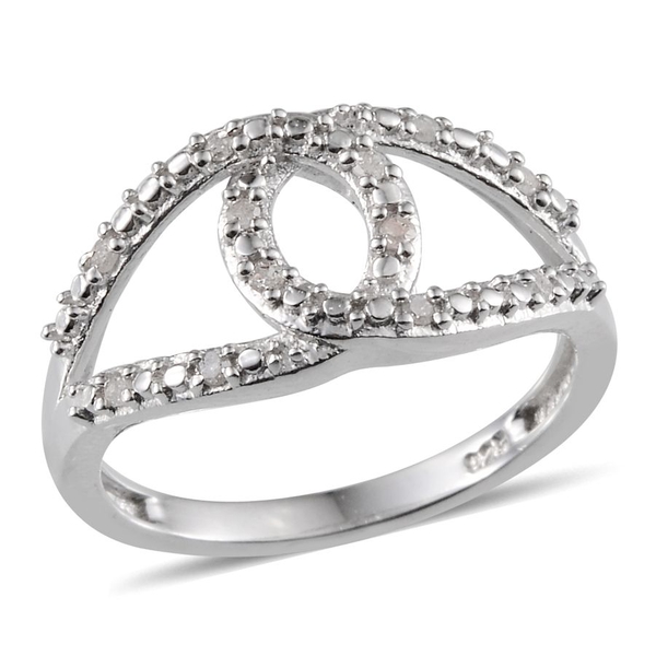 Diamond (Rnd) Hug Ring in Platinum Overlay Sterling Silver 0.10 Ct.
