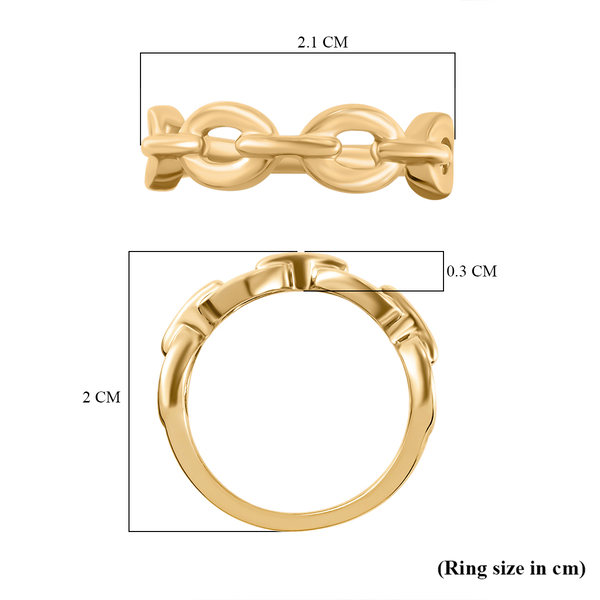 14K Gold Overlay Sterling Silver Belcher Link Ring