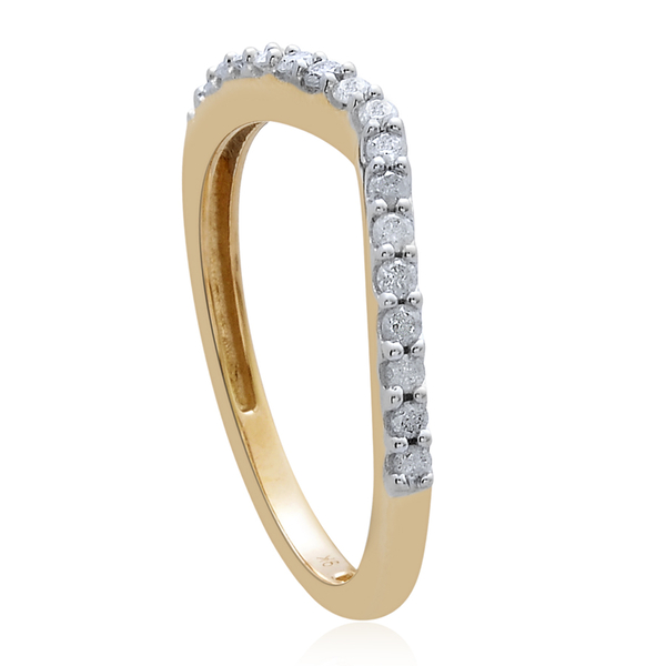 9K Yellow Gold 0.25 Carat Diamond Wishbone Ring SGL Certified I3 G-H.
