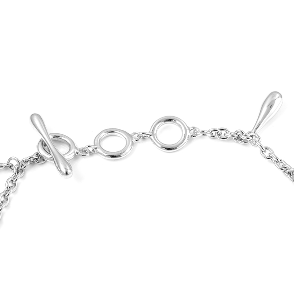 LucyQ Multi Drip Bracelet (Size 7/7.5/8) in Rhodium Overlay Sterling Silver, Silver wt 10.04 Gms