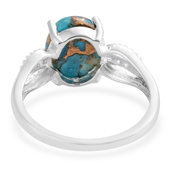 Mojave Blue Turquoise (Ovl 4.40 Ct), Iolite Ring in Sterling Silver 4.500 Ct. Silver wt 3.01 Gms.