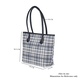 Closeout Deal Plaid Pattern Tote Bag with Shouder Strap (Size 30x29x12 Cm) - Grey & White