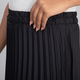 Women Umbrella Flare Pleated Elasticated Skirt (Size:XXL, 24-26) - Jet Black
