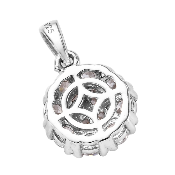 Lustro Stella Platinum Overlay Sterling Silver Pendant Made with Finest CZ 1.83 Ct
