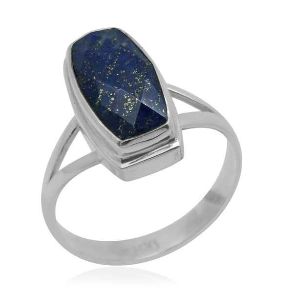 Royal Bali Collection Lapis Lazuli Ring in Sterling Silver 5.230 Ct.