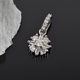 9K White Gold Natural White Diamond (Rnd and Bgt) Starburst Pendant 0.16 Ct.